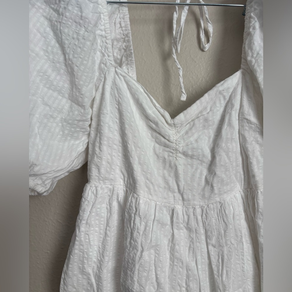 Abercrombie Puff Sleeve Babydoll Romper White XS - Picture 4 of 7